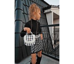 Úpletové šaty Beige/Black