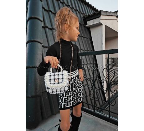 Úpletové šaty Beige/Black