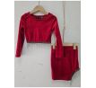 Velúrový komplet Elegant / červená