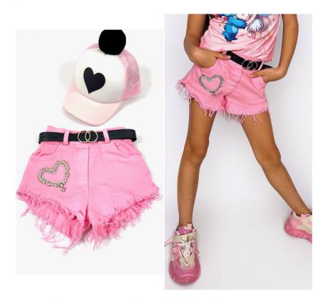 Šortky Pink + opasok