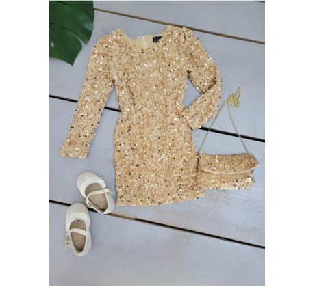 Šaty + kabelka zlatá