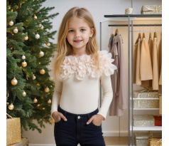 Tričko s bohatým riasením Béžová