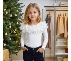 Tričko s bohatým riasením Biela