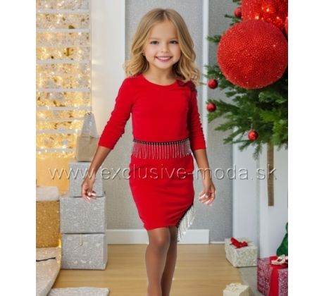 Velúrový komplet Elegant / červená