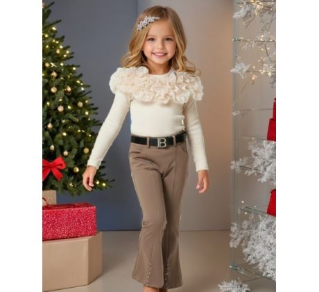 Nohavice s opaskom - hnedá