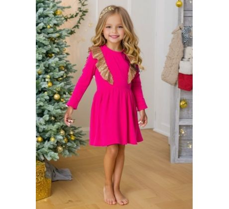 Velúrové šaty HOT PINK