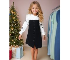 Elegantné šaty bielo/čierna