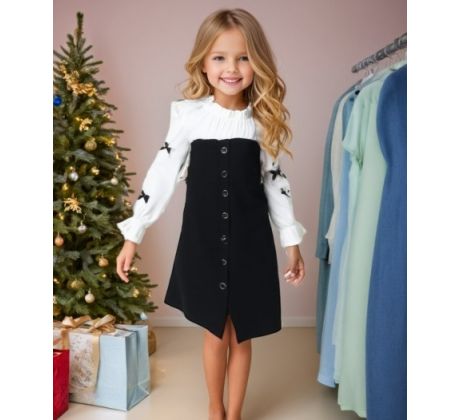 Elegantné šaty bielo/čierna