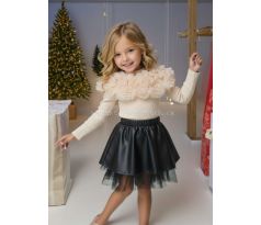 Tričko s bohatým riasením Béžová