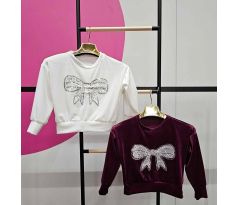 Velúrové mikinky s mašlou