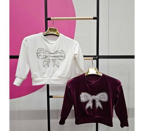 Velúrové mikinky s mašlou