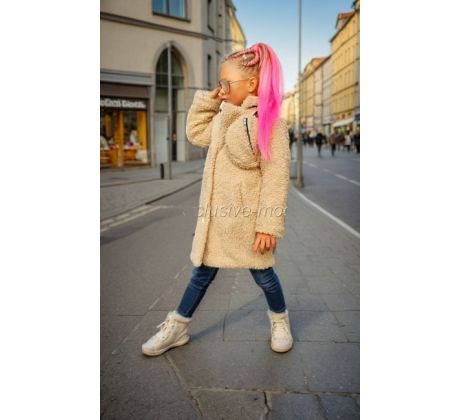 Teddy kabát + ľadvinka Beige