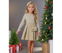 Šaty + kabelka béžová