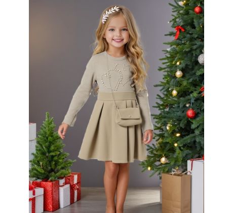 Šaty + kabelka béžová