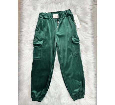 Velúrové nohavice Smaragdová