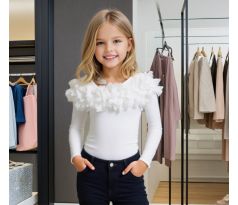 Tričko s bohatým riasením Biela