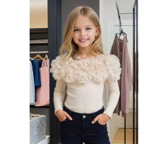 Tričko s bohatým riasením Béžová