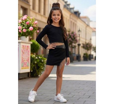 Velúrový komplet elegant / čierna