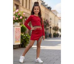 Velúrový komplet Elegant / červená