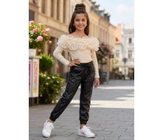 Nohavice kož.vzhľadu čierna