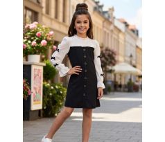 Elegantné šaty bielo/čierna