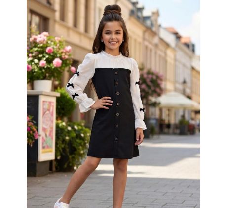 Elegantné šaty bielo/čierna