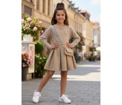 Šaty + kabelka béžová