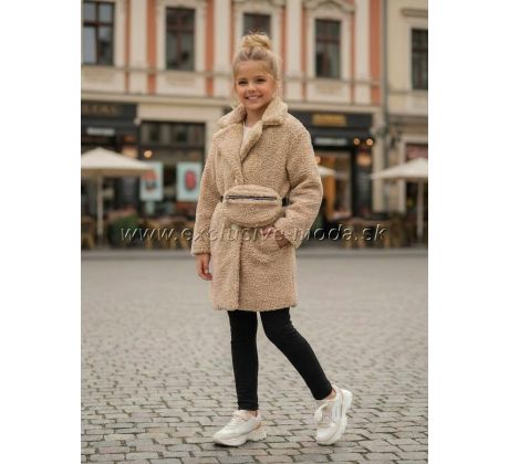 Teddy kabát + ľadvinka Beige