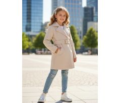 Jarný kabát s opaskom béžová