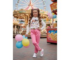 Nohavice s opaskom ružová