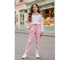 Nohavice s opaskom ružová