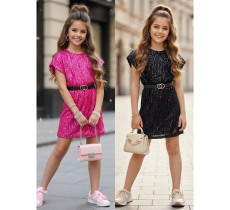 Šaty Glitter PINK/BLACK