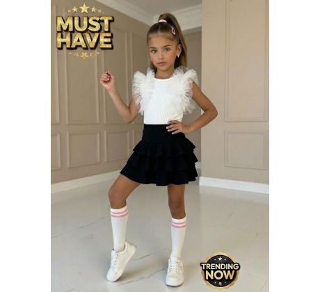 Tričko biela s riasením