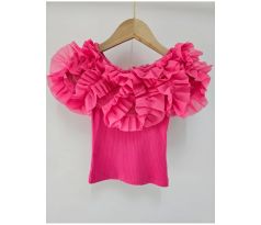 Tričko s riasením fuchsia