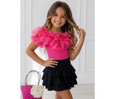 Tričko s riasením fuchsia