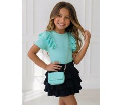 Tričko tyrkys + kabelka