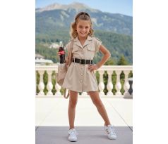 Šaty + opasok béžová