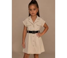 Šaty + opasok béžová