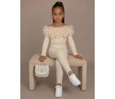 Tričko s bohatým riasením Béžová