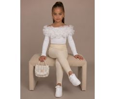 Tričko s bohatým riasením Biela