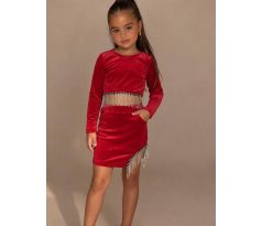 Velúrový komplet Elegant / červená