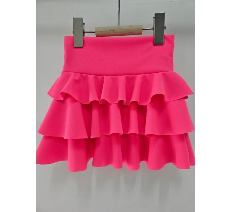 Volánová sukňa pink neon