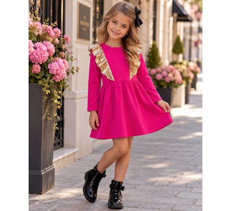 Velúrové šaty HOT PINK