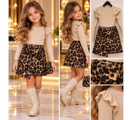Šaty + kabelka Beige/Leo